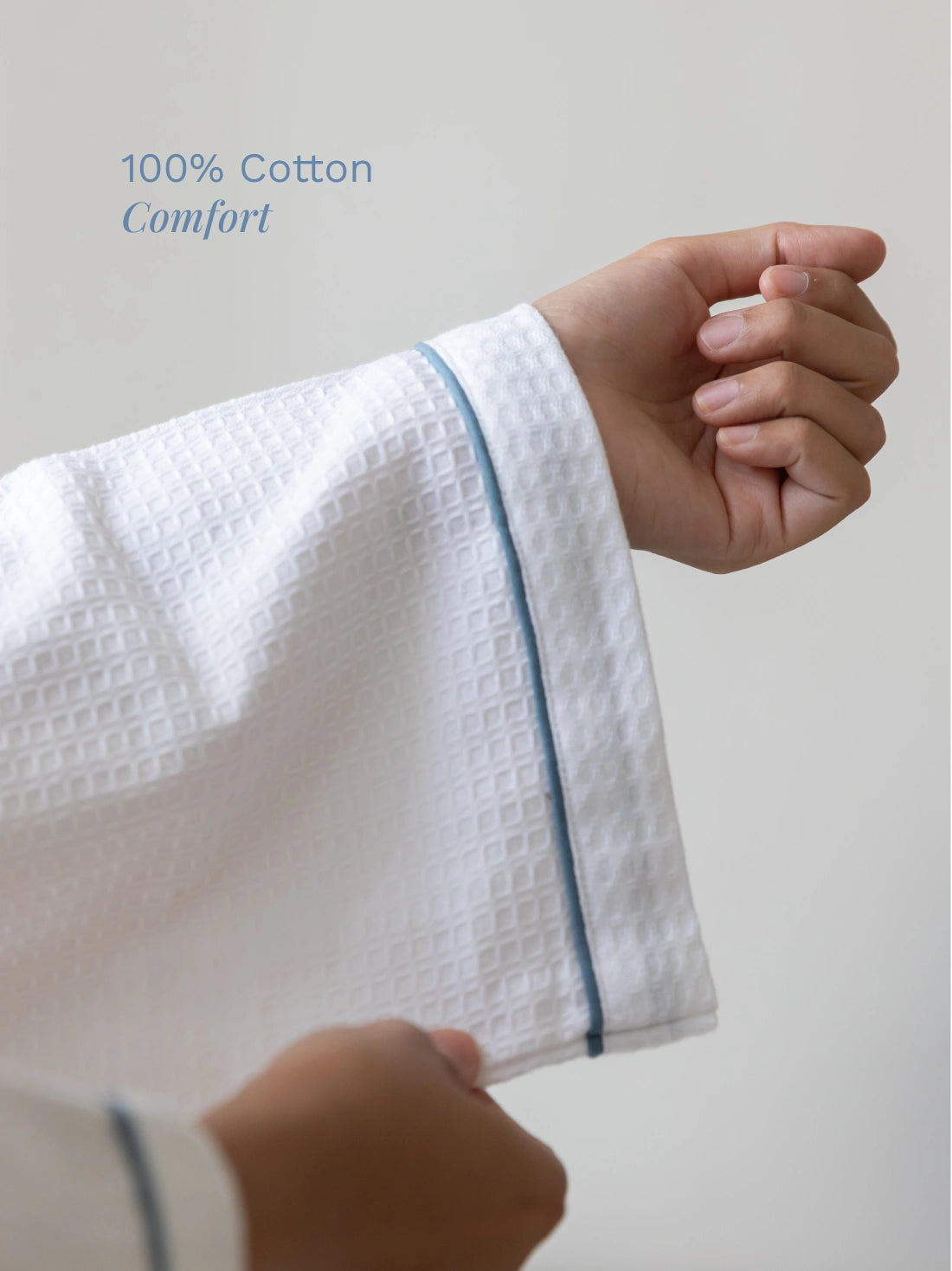 Santorini White Custom Monogram Cotton Unisex Bath Robe – alternate view