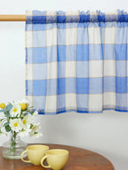 Sapphire Blue Handwoven Sheer Cotton Curtain
