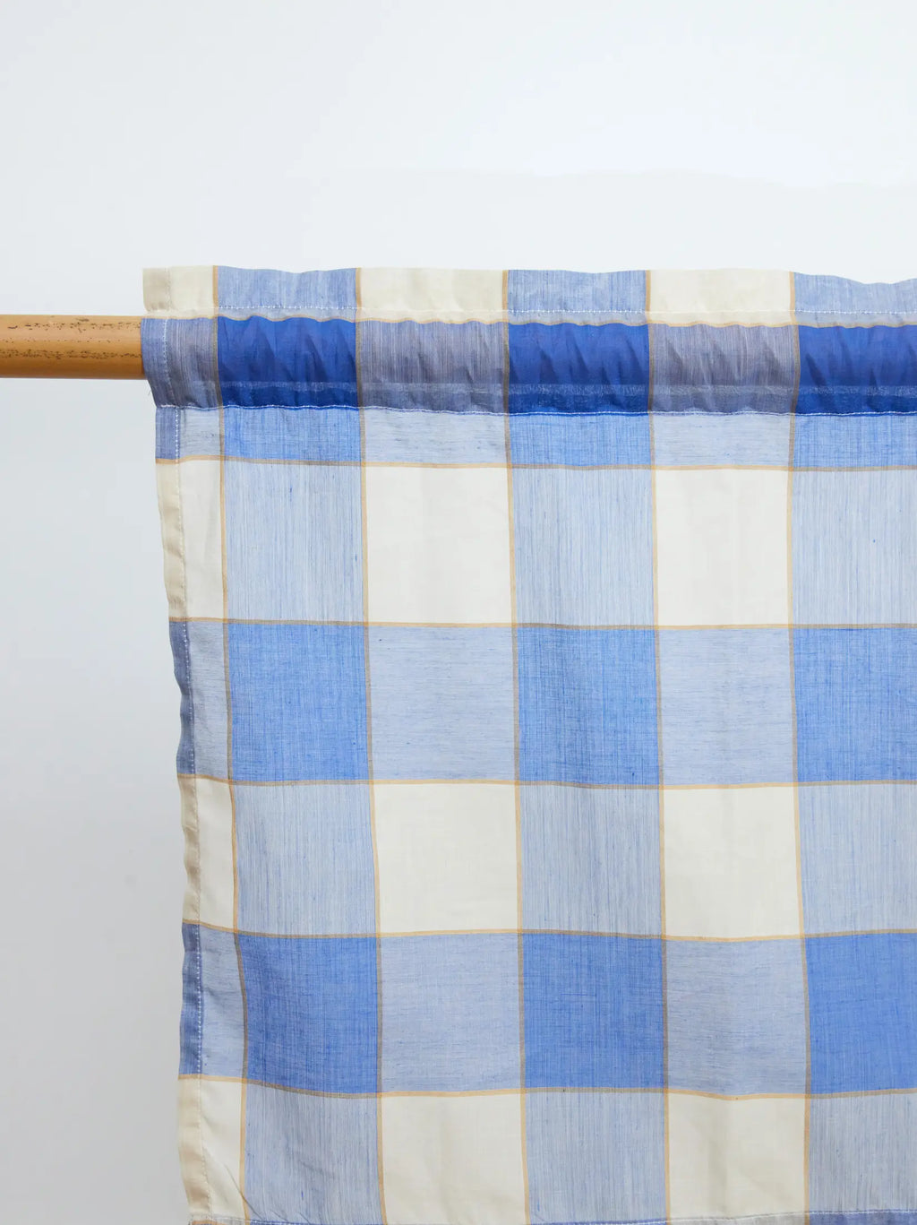 Sapphire Blue Handwoven Sheer Cotton Curtain – alternate view