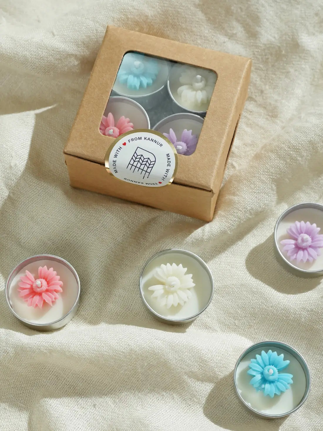 Serenity Blooms Tea Light Candle - Set of 8