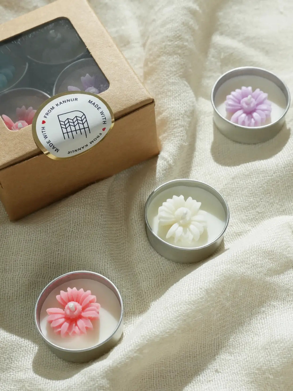 Serenity Blooms Tea Light Candle - Set of 8 – alternate view