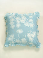 Sky Blue Petal Frills Cushion Cover