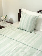 Soft Mint Green Stripe Cushion Cover – alternate view