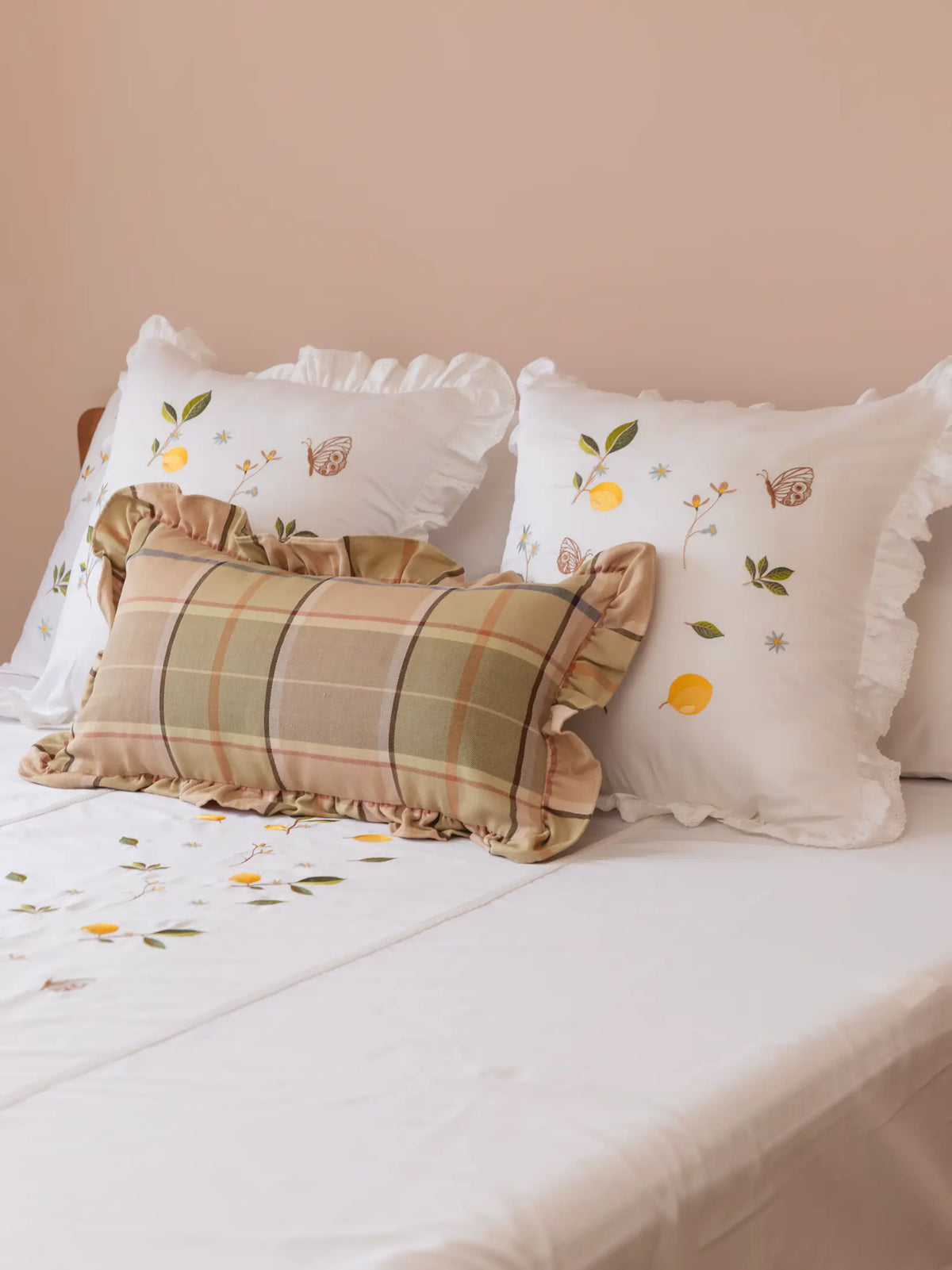 Summer Orchard Handwoven Checks Cushion Cover – alternate view