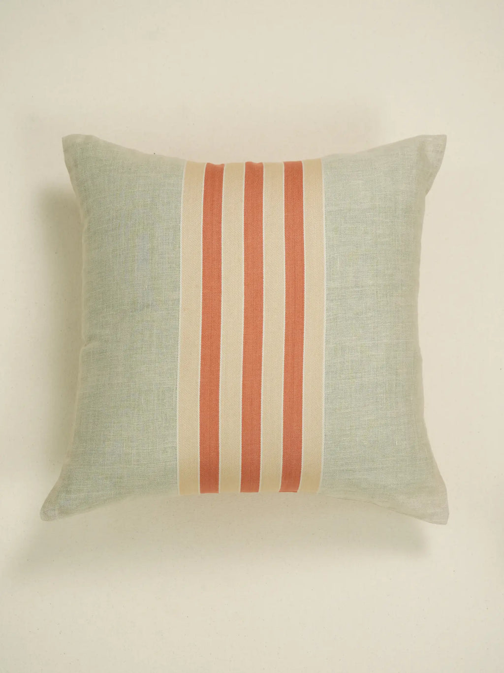 Tangerine Shore Orange Stripe Linen Cushion Cover