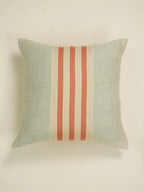 Tangerine Shore Orange Stripe Linen Cushion Cover