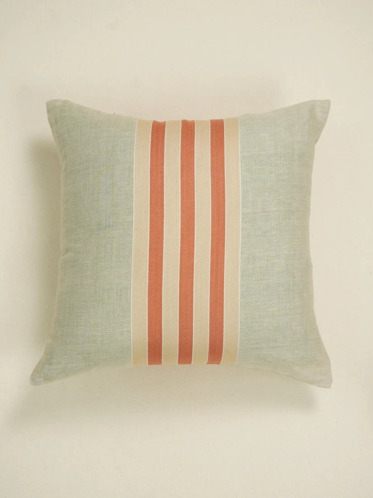 Tangerine Shore Orange Stripe Linen Cushion Cover