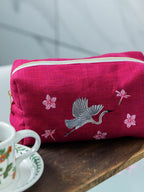 Twilight Crane Pink Toiletry Bag – alternate view