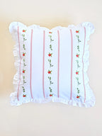 Winter Floral Vine Embroidered Cushion Cover