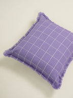 Wisteria Purple Checkered Cushion Cover – alternate view