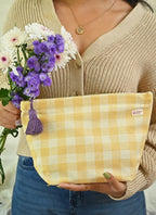 Yellow Cosmos Handwoven Toiletry Bag