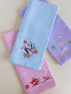 Zen Garden Hand Towels Set of 3 – Blush, Lavender, Blue