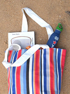 Seashore Multicolored Stripes Large Tote Bag – alternate view