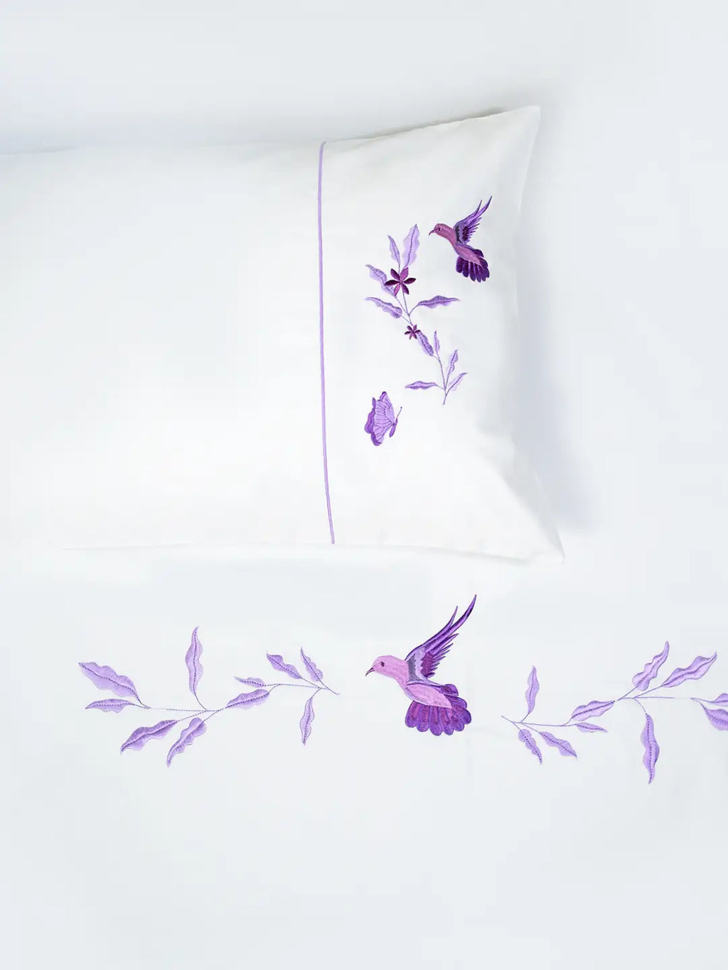 Birds Embroidery Bedlinen in Cotton