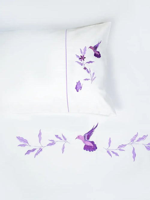 Birds Embroidery Bedlinen in Cotton