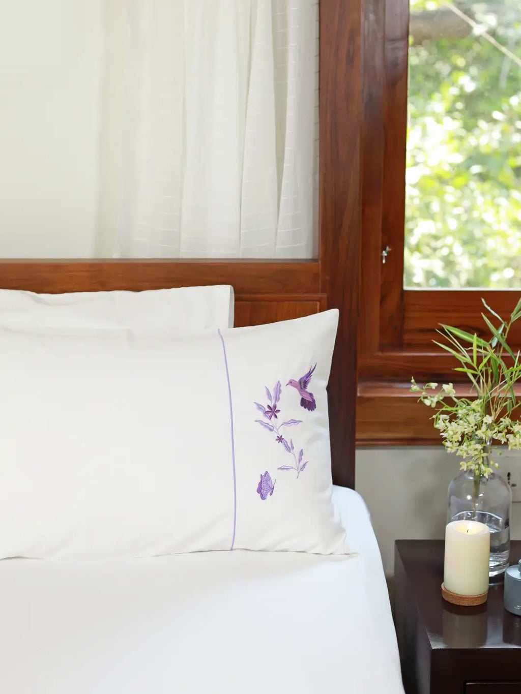 Birds Embroidery Bedlinen in Cotton