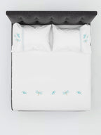 Blue Dasher Floral Embroidered Bedlinen in 500TC – alternate view