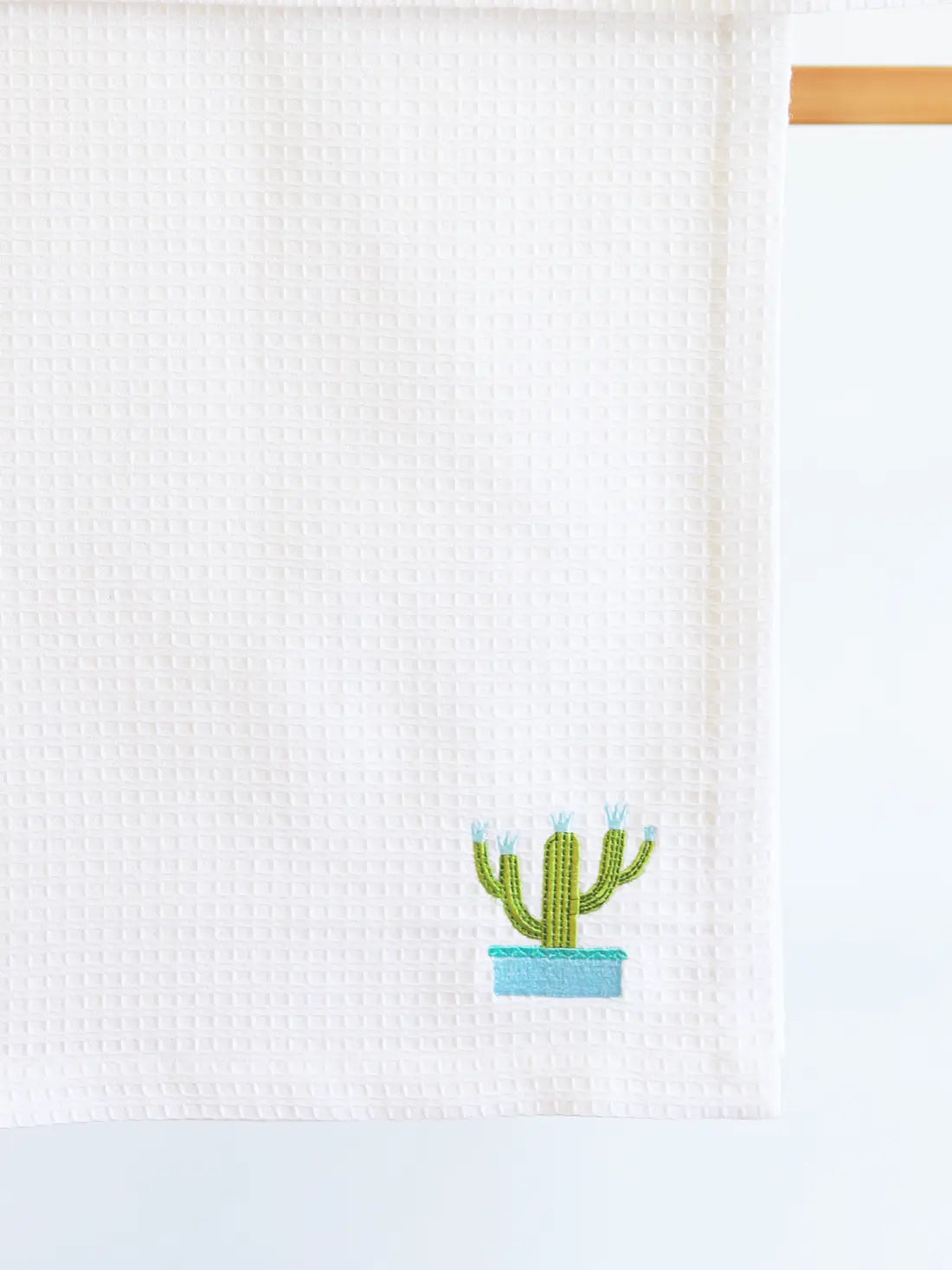 White waffle bath towel