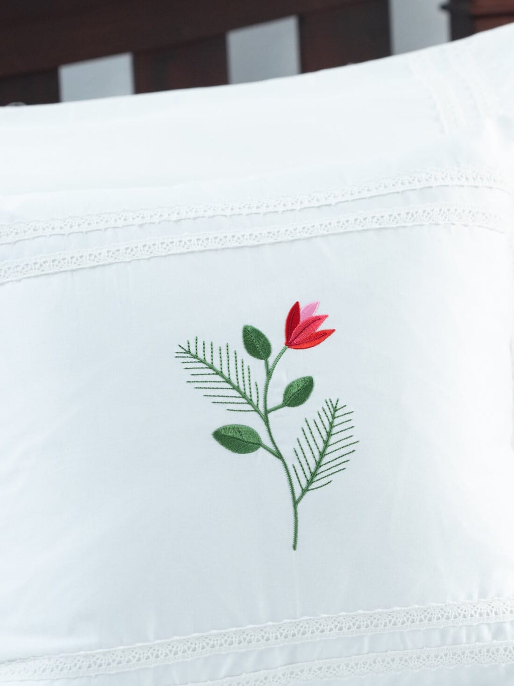 Poinsettia Red Cushion Cover – alternate view