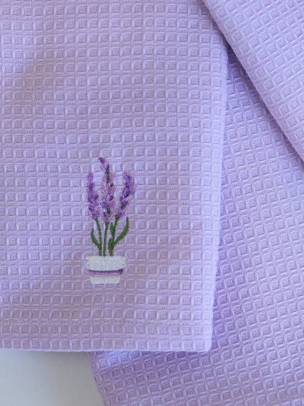 Lavender waffle bath and hand towel